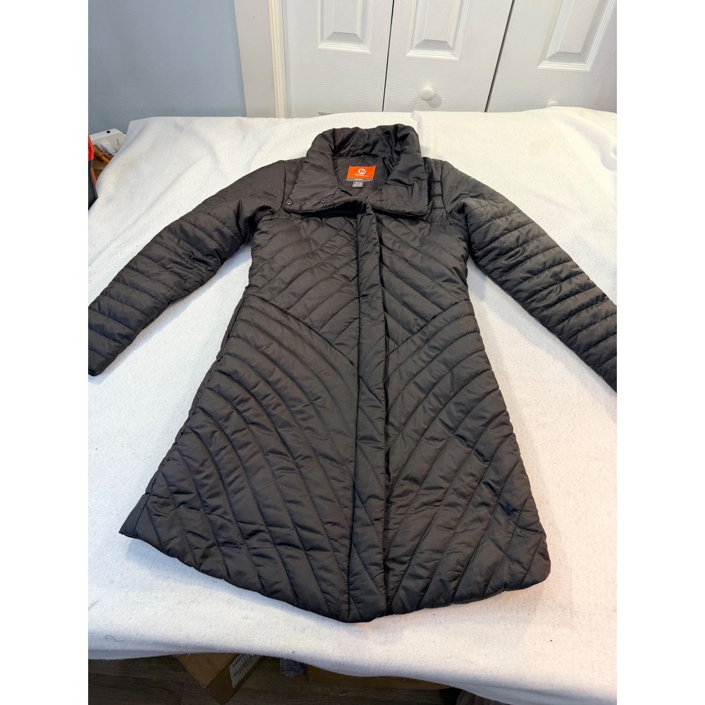 Merrell M-Select DRY Women Black Long Quilted Puffer Jacket Coat Size Medium
